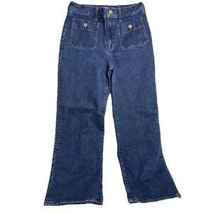 J Crew Wide Leg Sailor “Slim Wide Leg” Med Wash Jeans Sz 28- EUC